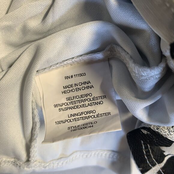 Auw Women's Blouse Size Large Black Double Lined Stretch Preppy Cottage Floral - Picture 3 of 6